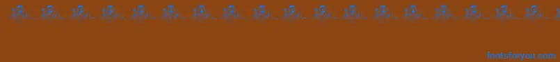 フォントOhno – 茶色の背景に青い文字