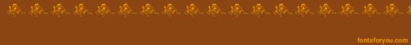 Ohno-Schriftart – Orangefarbene Schriften auf braunem Hintergrund
