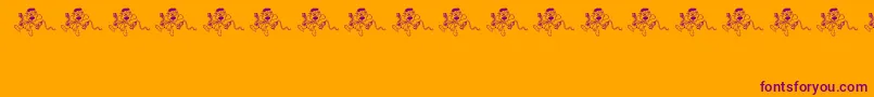 Ohno-Schriftart – Violette Schriften auf orangefarbenem Hintergrund