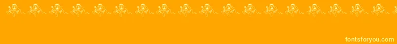 Ohno-Schriftart – Gelbe Schriften auf orangefarbenem Hintergrund
