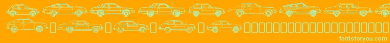 oil crisis b Font – Green Fonts on Orange Background