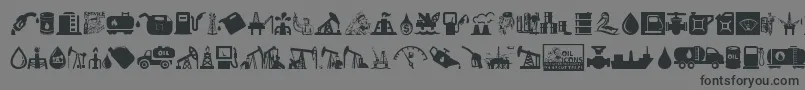 フォントOil Icons – 黒い文字の灰色の背景