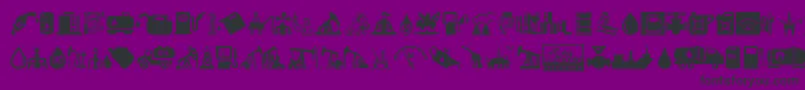 Oil Icons Font – Black Fonts on Purple Background