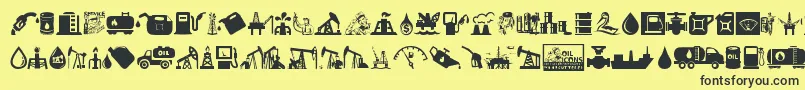 フォントOil Icons – 黒い文字の黄色い背景