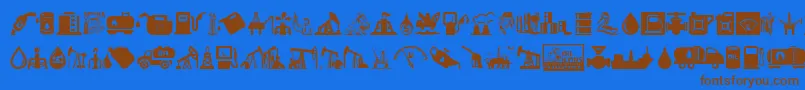 Oil Icons Font – Brown Fonts on Blue Background