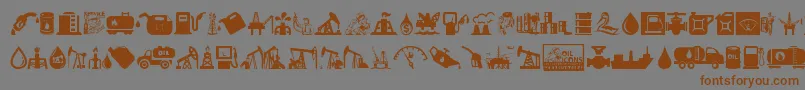 Oil Icons Font – Brown Fonts on Gray Background