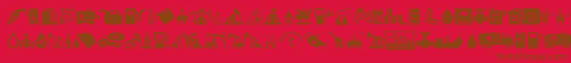 Oil Icons Font – Brown Fonts on Red Background