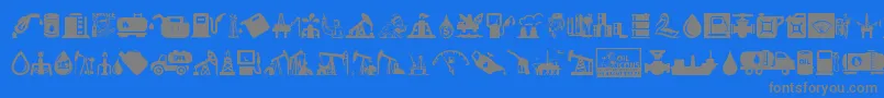 Police Oil Icons – polices grises sur fond bleu