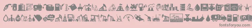 Oil Icons Font – Gray Fonts on Pink Background