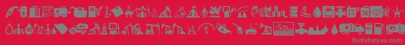 Oil Icons Font – Gray Fonts on Red Background