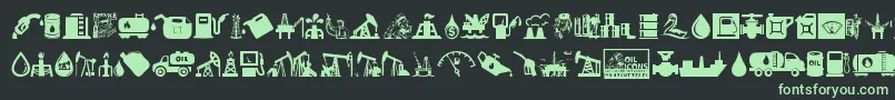 Oil Icons Font – Green Fonts on Black Background