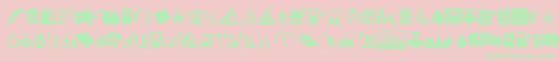 Oil Icons Font – Green Fonts on Pink Background