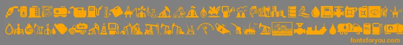 Fonte Oil Icons – fontes laranjas em um fundo cinza