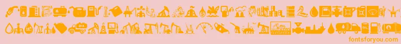 Oil Icons Font – Orange Fonts on Pink Background