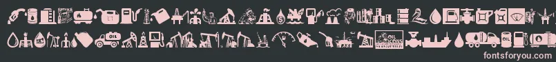 フォントOil Icons – 黒い背景にピンクのフォント