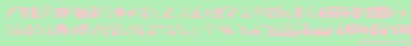 Oil Icons Font – Pink Fonts on Green Background