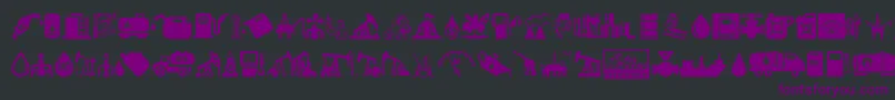 Oil Icons Font – Purple Fonts on Black Background