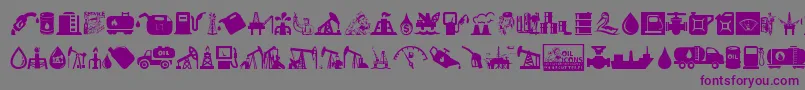 Oil Icons-Schriftart – Violette Schriften auf grauem Hintergrund