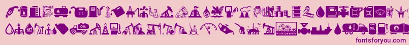 Oil Icons Font – Purple Fonts on Pink Background