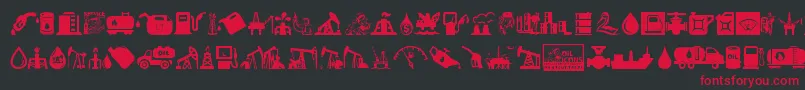 Oil Icons Font – Red Fonts on Black Background