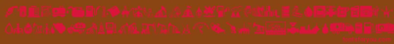 Oil Icons Font – Red Fonts on Brown Background