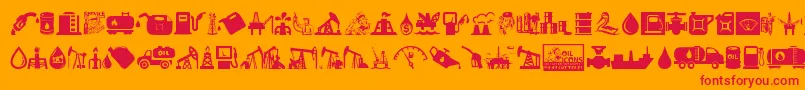 Oil Icons Font – Red Fonts on Orange Background