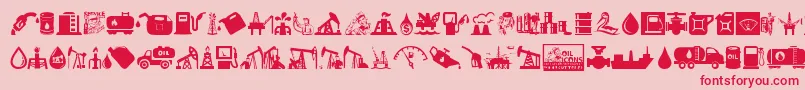 Oil Icons Font – Red Fonts on Pink Background