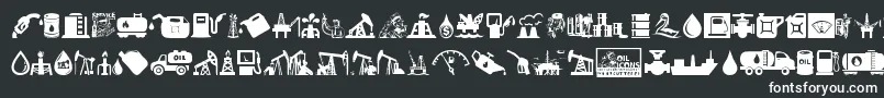 fuente Oil Icons – Fuentes Blancas Sobre Fondo Negro