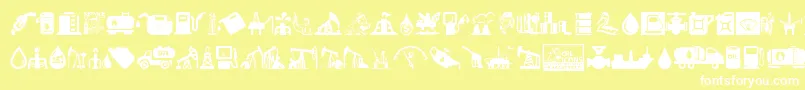 Oil Icons Font – White Fonts on Yellow Background