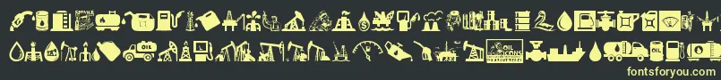 Oil Icons Font – Yellow Fonts on Black Background