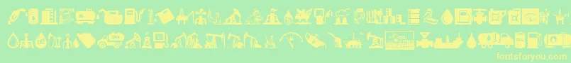 Oil Icons Font – Yellow Fonts on Green Background