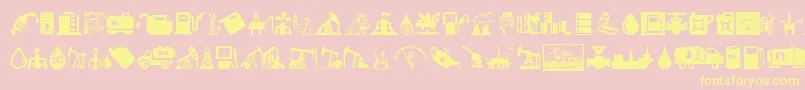 Шрифт Oil Icons – жёлтые шрифты на розовом фоне
