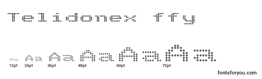 Telidonex ffy Font Sizes