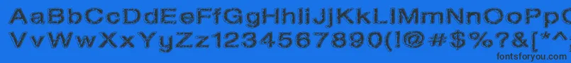 Oil On The Water-Schriftart – Schwarze Schriften auf blauem Hintergrund