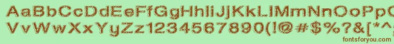 Oil On The Water Font – Brown Fonts on Green Background