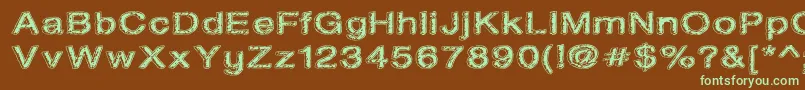 Oil On The Water Font – Green Fonts on Brown Background