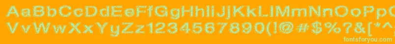 Oil On The Water Font – Green Fonts on Orange Background