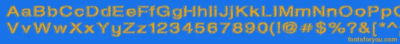 Police Oil On The Water – polices orange sur fond bleu
