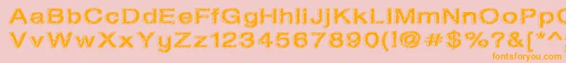Oil On The Water Font – Orange Fonts on Pink Background