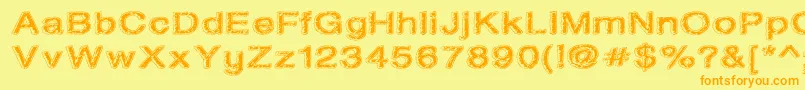 Oil On The Water Font – Orange Fonts on Yellow Background