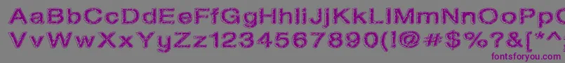 フォントOil On The Water – 紫色のフォント、灰色の背景
