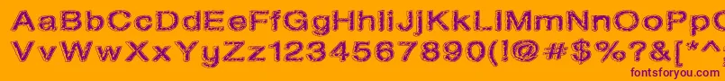 Шрифт Oil On The Water – фиолетовые шрифты на оранжевом фоне