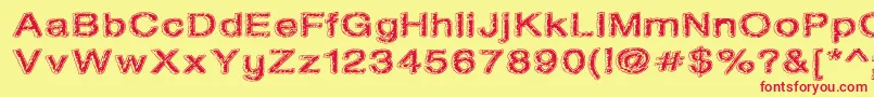 Oil On The Water Font – Red Fonts on Yellow Background