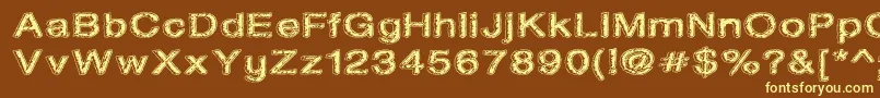 Oil On The Water Font – Yellow Fonts on Brown Background