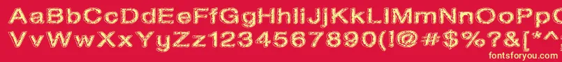 Oil On The Water Font – Yellow Fonts on Red Background