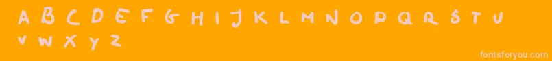 oilhand-Schriftart – Rosa Schriften auf orangefarbenem Hintergrund