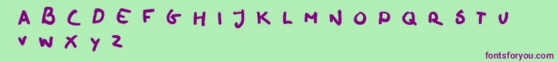 oilhand-Schriftart – Violette Schriften auf grünem Hintergrund