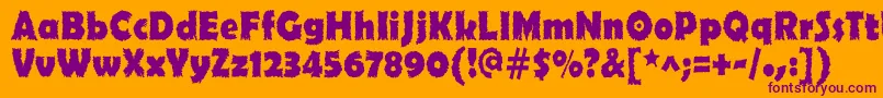 Ojovanic Bold Font – Purple Fonts on Orange Background