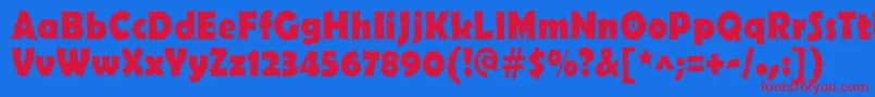 Ojovanic Bold Font – Red Fonts on Blue Background