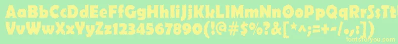 Ojovanic Bold Font – Yellow Fonts on Green Background